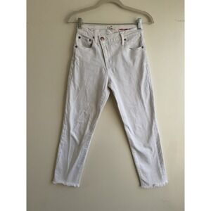 Alice + Olivia - White Asymmetric Jeans Ankle‎ Straight Size 24